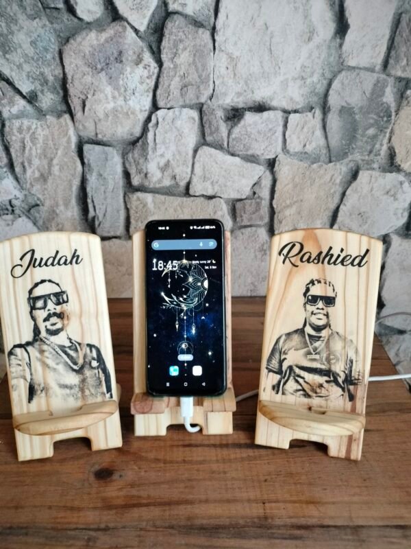 Handmade Wood Phone Stand - Image 2